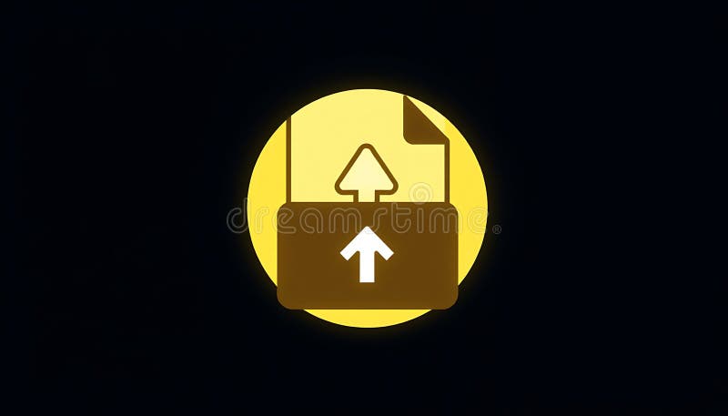 Subir icono nube subir transferencia digital y símbolo de intercambio de datos IA generativa stock de ilustración