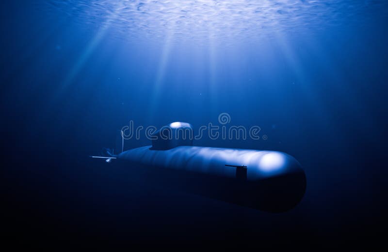 Submarine Sonar With Target On Map. HUD Showing Location, Landscape