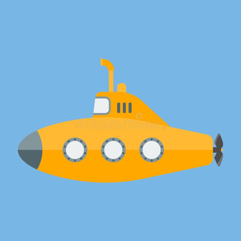 Submarino amarillo del vector con el periscopio libre illustration Submarino amarillo del vector con el periscopio libre illustration