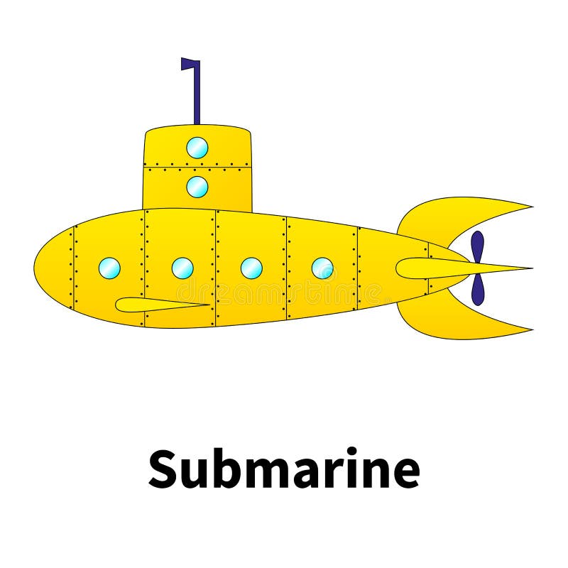 Submarino dos desenhos animados da ilustração do vetor ilustração do vetor Submarino dos desenhos animados da ilustração do vetor ilustração do vetor