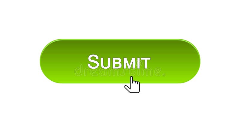 Submeta o botão da relação da Web clicado com cursor do rato, cor verde, em linha ilustração do vetor Submeta o botão da relação da Web clicado com cursor do rato, cor verde, em linha ilustração do vetor