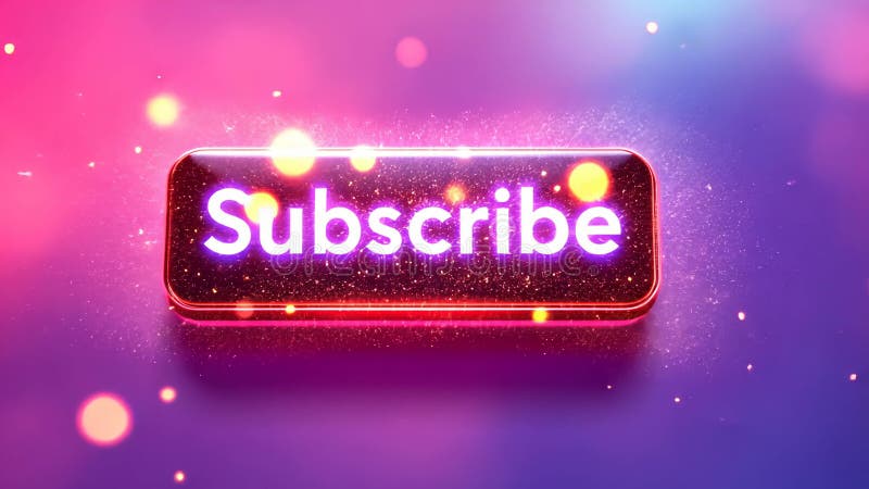 Subscribe Button Animation Neon Glow Effect stock illustration