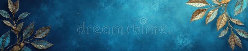 Subtle blue background with gold leaf pattern, contemporary bedroom, blue, light, design vector illustration