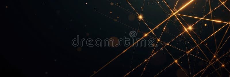 Subtle gold lines intersect on a black backdrop forming a geometric grid , abstract, decor royalty free illustration