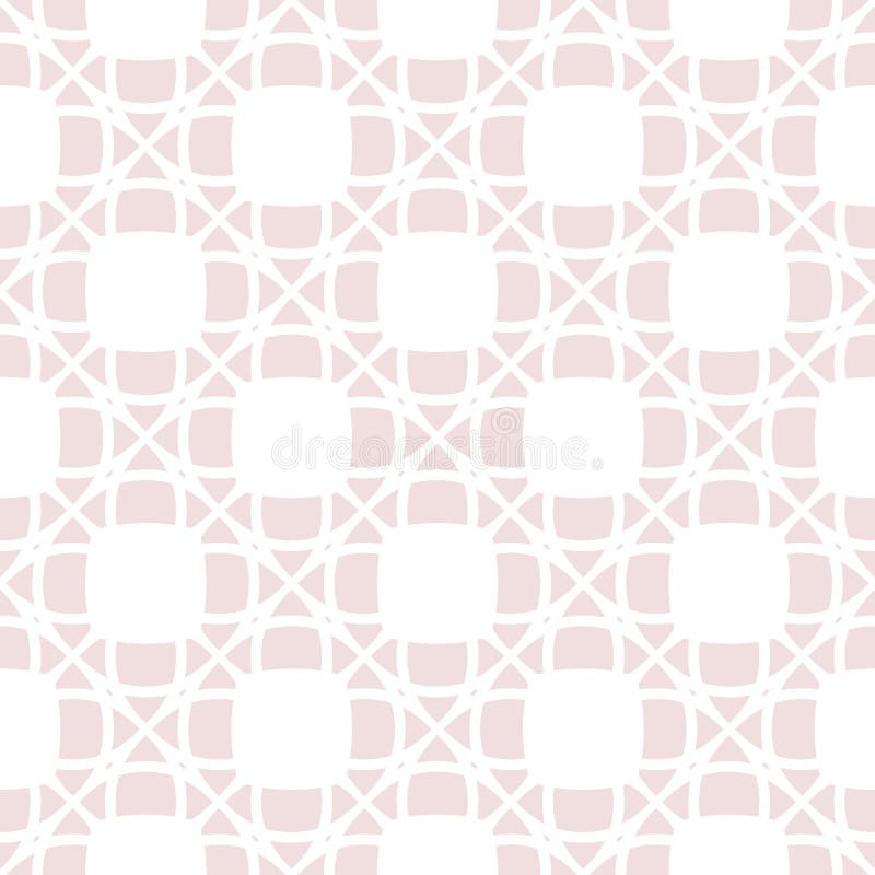 Subtle Pink and White Geometric Seamless Pattern with Curved Shapes