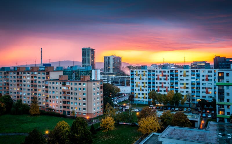 Suburb at Sunset