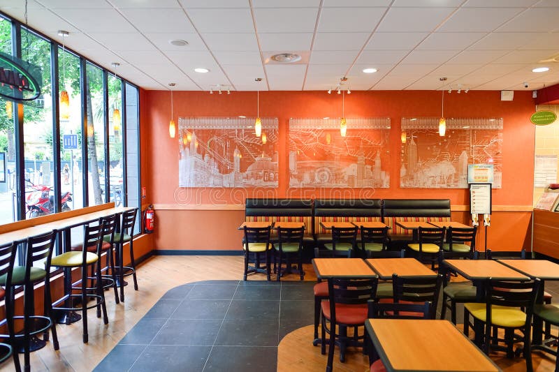 Subway Fast Food Restaurant Interior  Editorial Stock Photo 