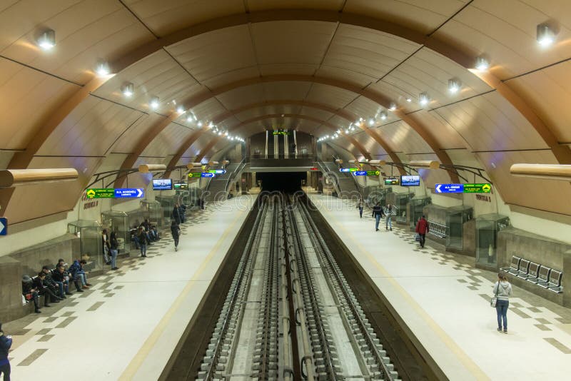 Subway Metro station in Sofia, Bulgaria stock photo