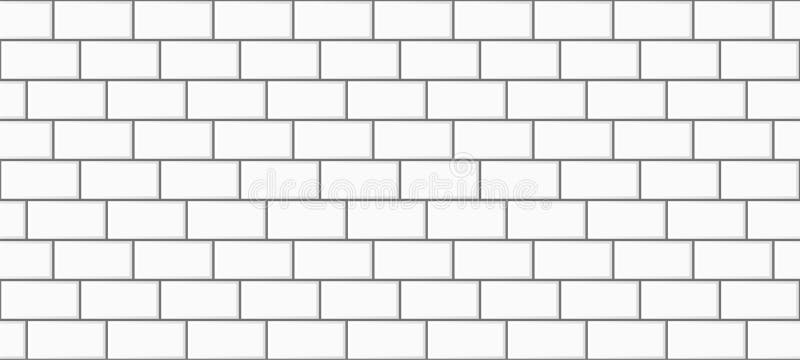 Subway tile background. white seamless patter for kitchen backsplash, bathroom wall, shower. ceramic vector texture royalty free illustration