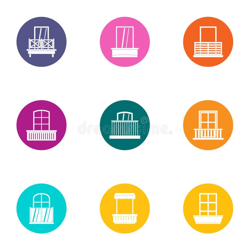 Subwindow icons set, flat style vector illustration Subwindow icons set, flat style vector illustration