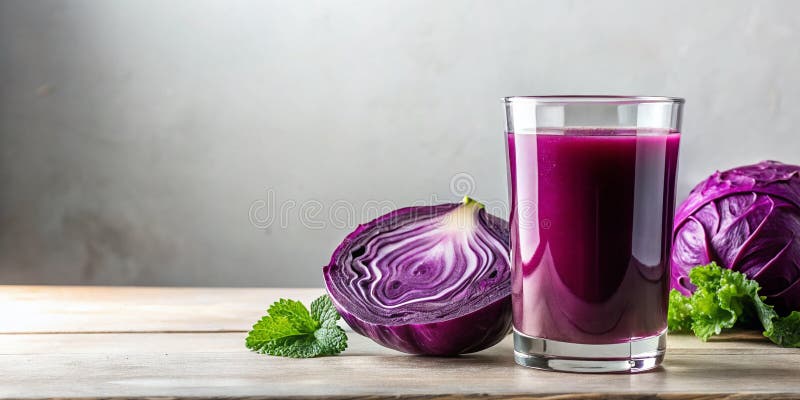 Suc de Varză Roșie: O Băutură Vegană Vibrantă și Nutritivă pentru un Stil de Viață Mai Sănătos - Fotografie de Stoc royalty free illustration