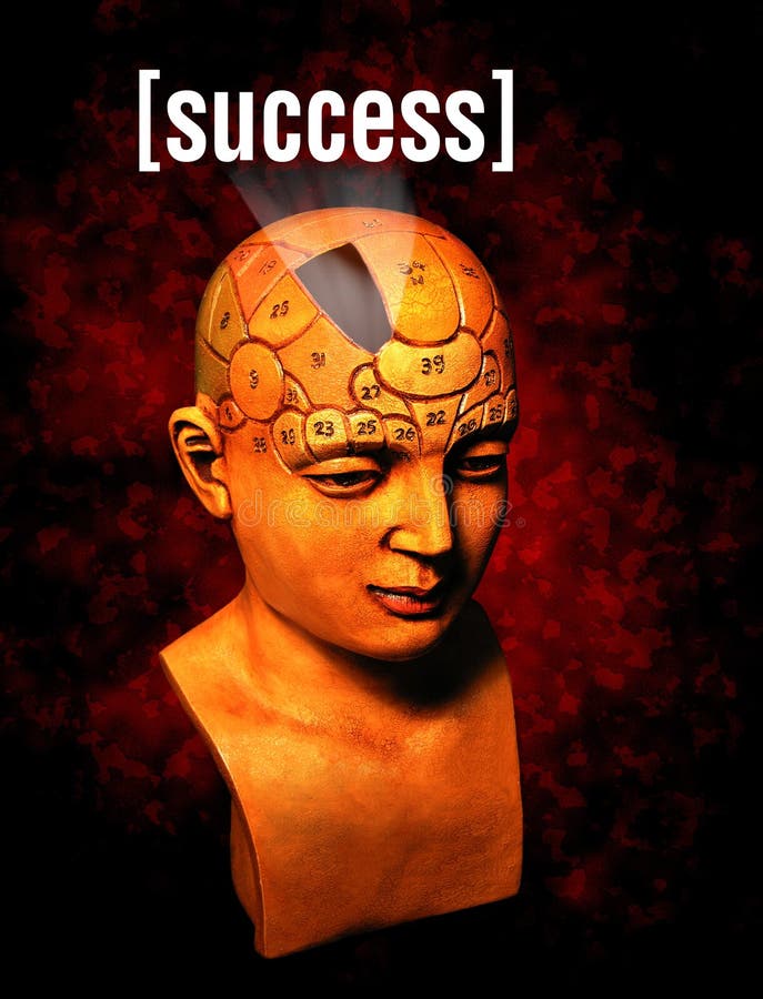 Una psicologia modello evidenziando la sezione del cervello che determina il successo.