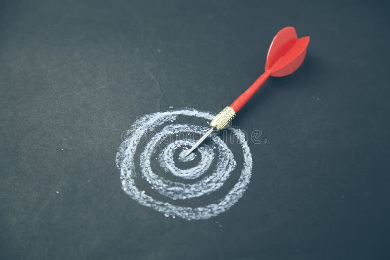 Success hitting target, aim goal achievement concept stock image