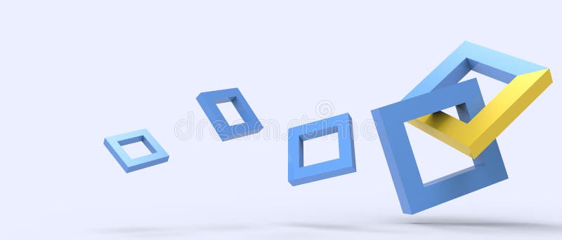 Success idea Creative in business concepts Checkmark right symbol tick icon and square shapes on blue Background,checked icon