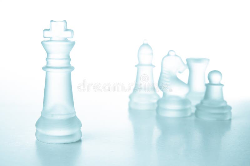 Success and leadership concept, glass chess king