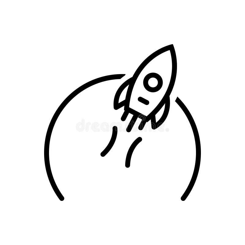 Black line icon for Success Mission, success and operation royalty free illustration