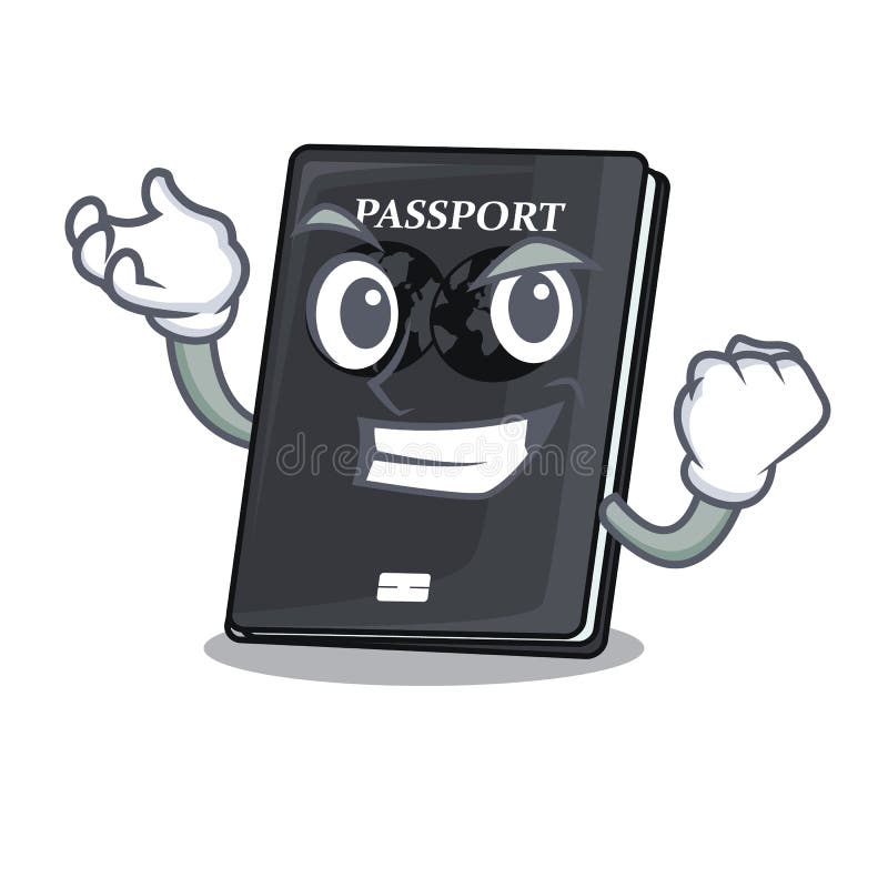 Successful black passport in the shape character royalty free illustration
