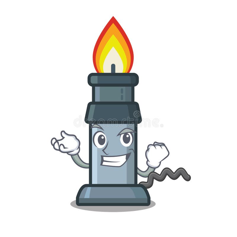 Successful Bunsen Burner In The Mascot Shape Stock Vector