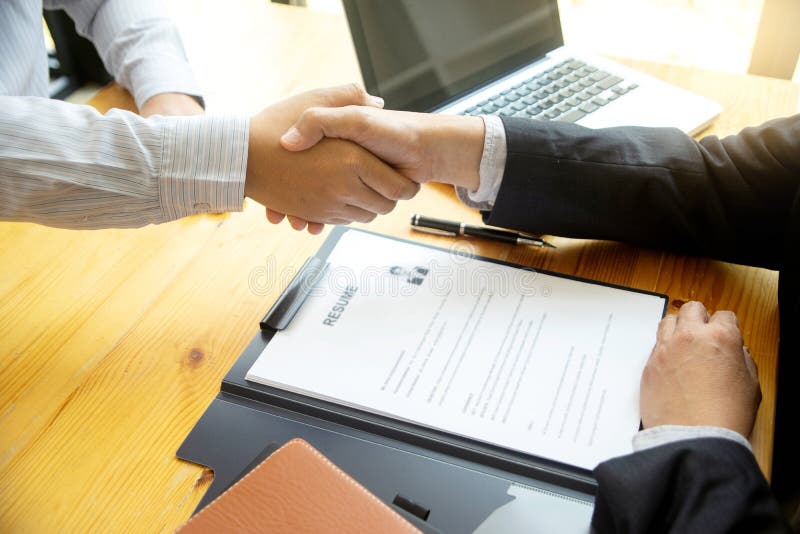 Successful business interview stock photos