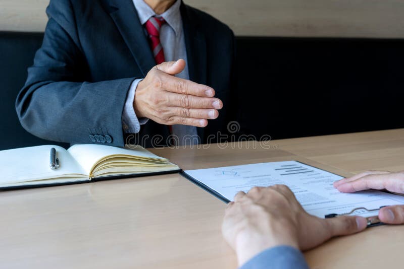Successful business interview royalty free stock photo