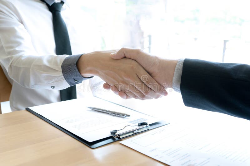 Successful business interview stock photo