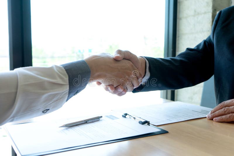 Successful business interview stock images