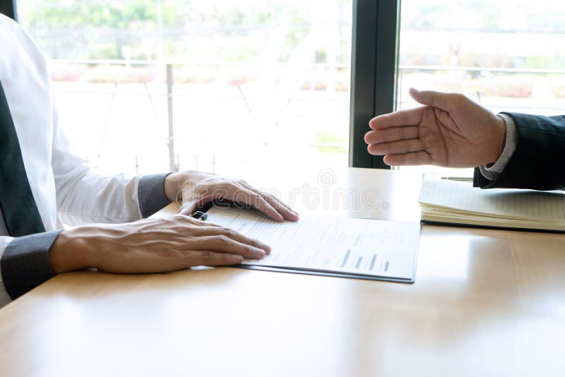 Successful business interview stock images