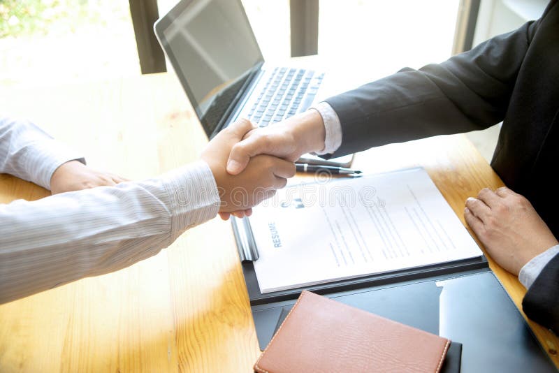 Successful business interview stock photos