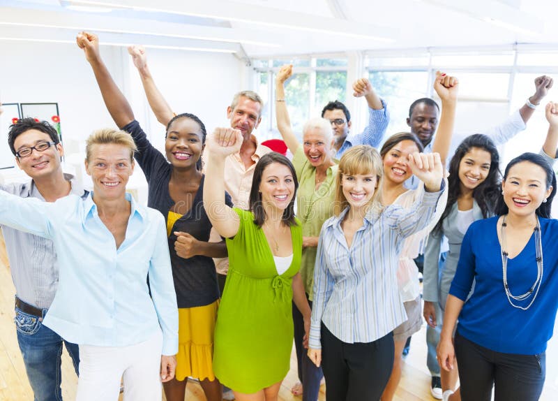 Successful Business People Celebrating royalty free stock photo