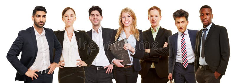 Successful business team standing confidently together royalty free stock photography