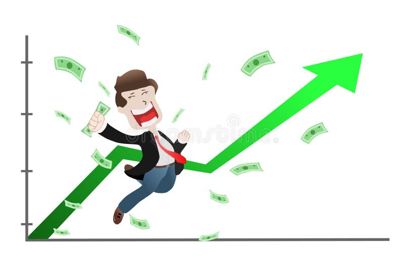 Successful Businessman Raised Hands On Uprising Arrow Graph Chart Stock Price Up Increase Stock Vector Illustration Of Investing Financial 154235164 Cartoon robot graph stock exchange. uprising arrow graph chart stock price