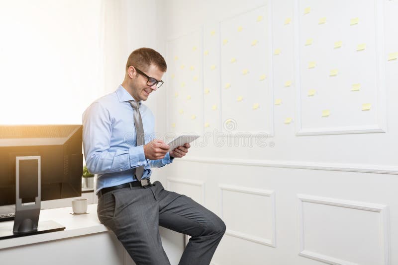 Successful businessman working in his office royalty free stock images Successful businessman working in his office royalty free stock images