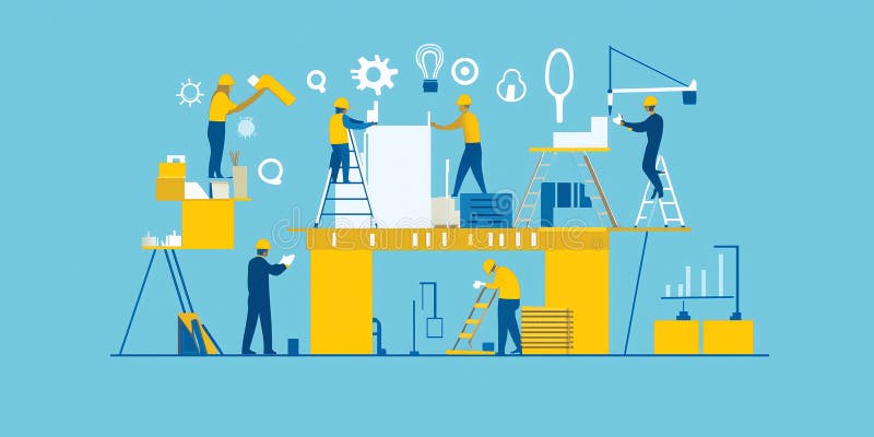 Successful Construction Projects Depend on Effective Communication and Collaborative Efforts vector illustration