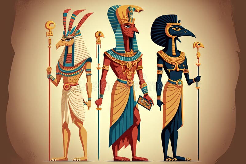 Successful Egyptian gods stock illustration. Illustration of civilization 272544671