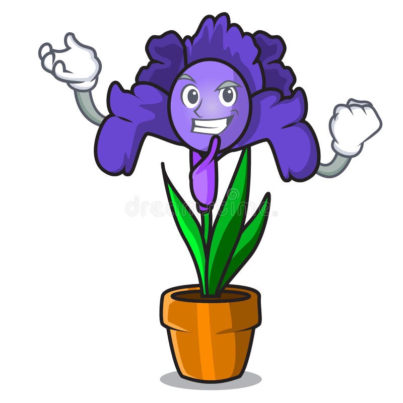 Download Successful Iris Flower Character Cartoon Stock Vector - Illustration of expression, iris: 121114136