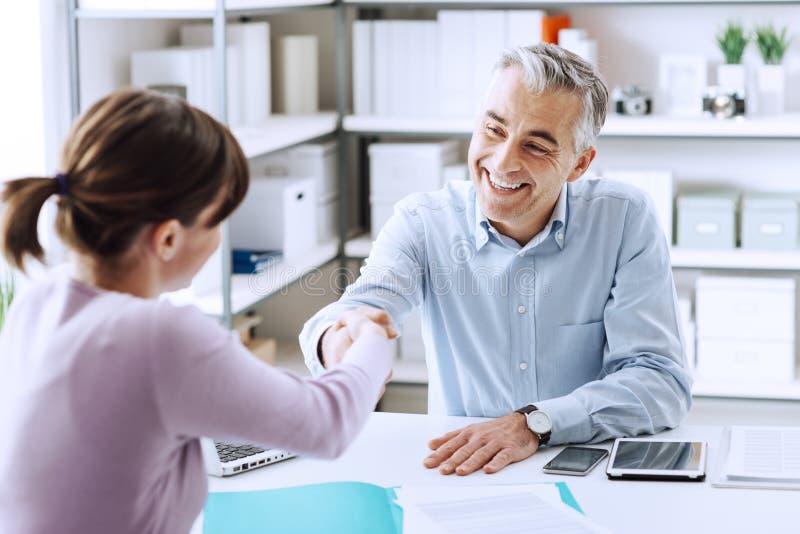 Successful job interview royalty free stock photography