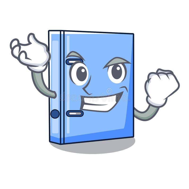 Successful office binder with file character funny stock illustration