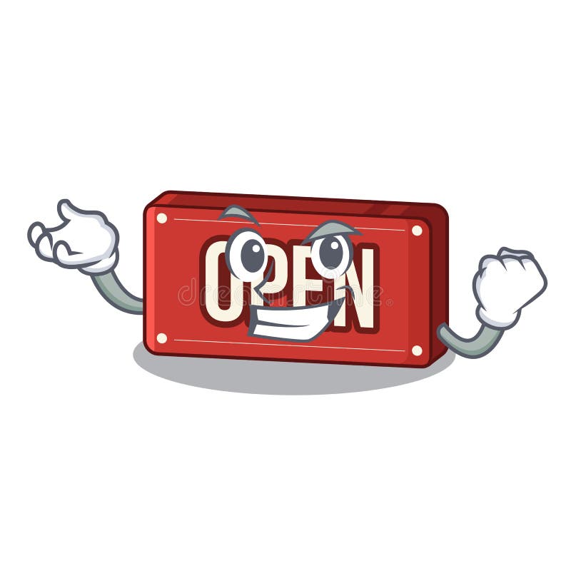 Successful open sign isolated in the cartoon stock illustration