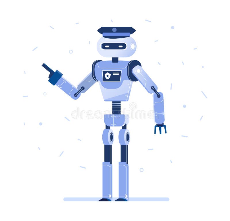 Succesvolle robotzakenman met een band stock illustratie Succesvolle robotzakenman met een band stock illustratie