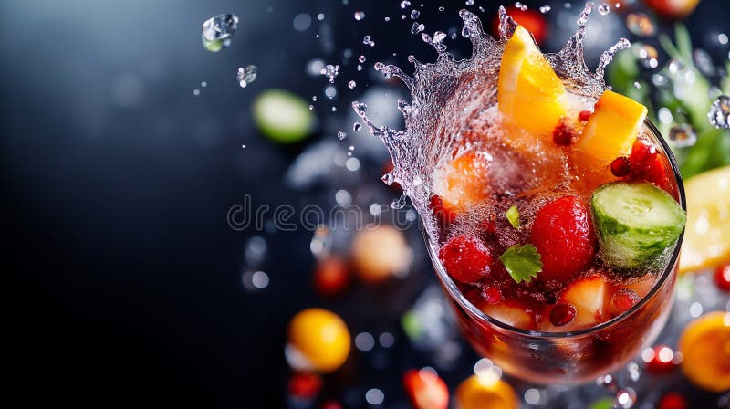 Succhi di frutta a menù sani varie colazioni di ortaggi cucina asiatica. illustrazioni generative degli aiuti illustrazione vettoriale