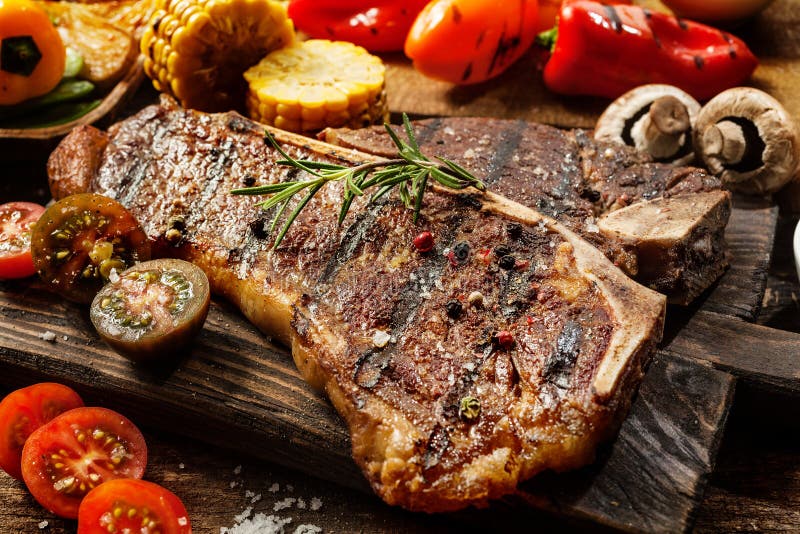 Succulent tender grilled porterhouse steak