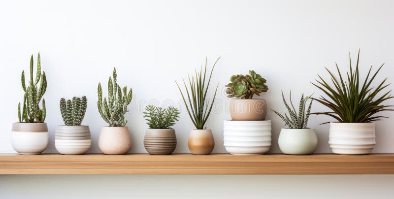 Succulenti decorativi e piante sedute su uno scaffale in una casetta di legno fotografia stock libera da diritti