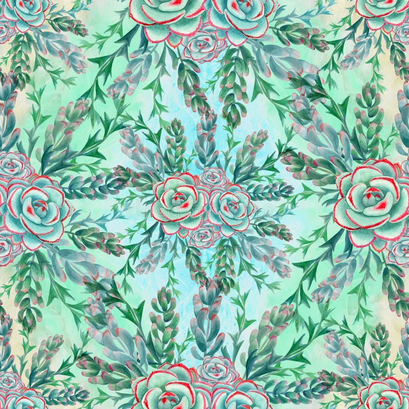 Succulents are a decorative composition. Seamless patterns. Watercolor. Graphics. Wallpaper. Use printed materials, signs, posters, postcards, packaging. Illustration designation stock images, royalty-free photos and pictures