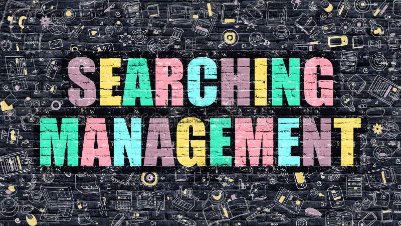 Suchen des Management-Konzeptes mit Gekritzel-Design-Ikonen vektor abbildung Suchen des Management-Konzeptes mit Gekritzel-Design-Ikonen vektor abbildung