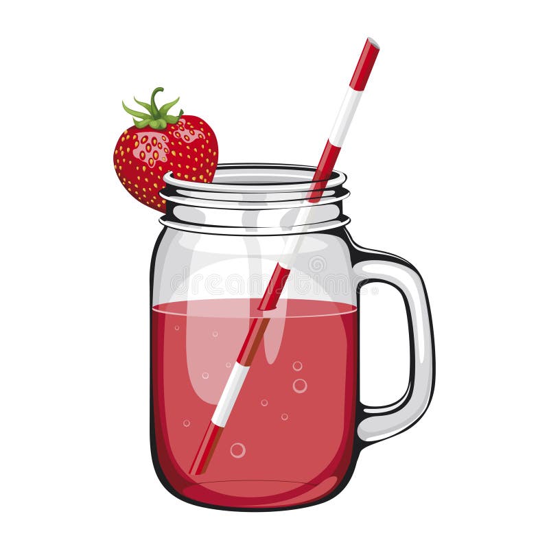 Suco da morango, batido ilustração royalty free Suco da morango, batido ilustração royalty free