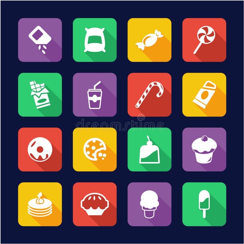 Sucre ou Sugar Food Icons Flat Design illustration de vecteur Sucre ou Sugar Food Icons Flat Design illustration de vecteur