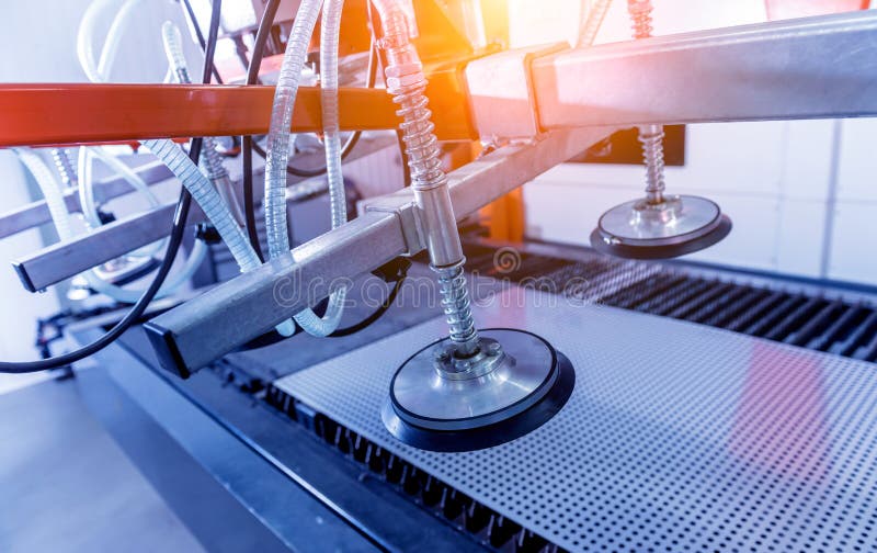 Suction Cups Equipment for Transporting Large Sheets of Metal Stock Image Image of moving