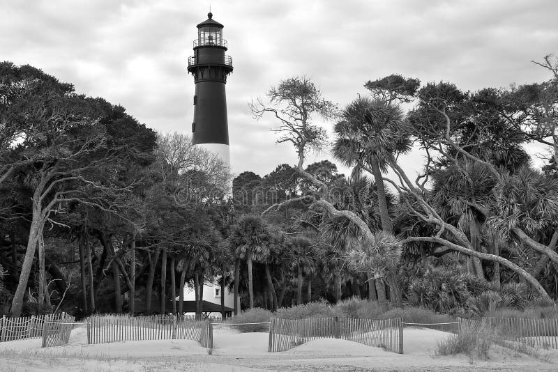Sud Carolina Lighthouse d'île de chasse images stock Sud Carolina Lighthouse d'île de chasse images stock