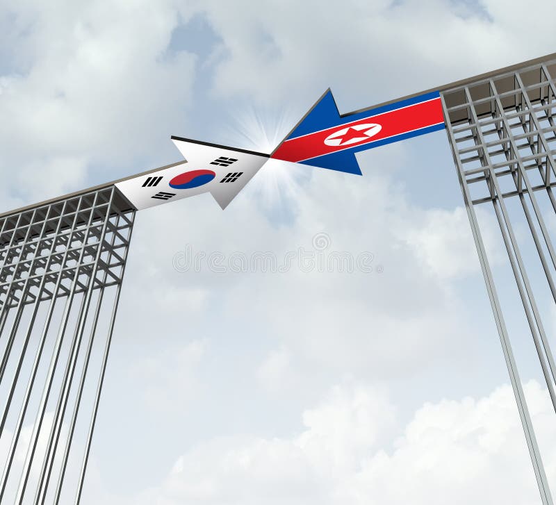 Sud ed accordo di pace della Corea del Nord royalty illustrazione gratis