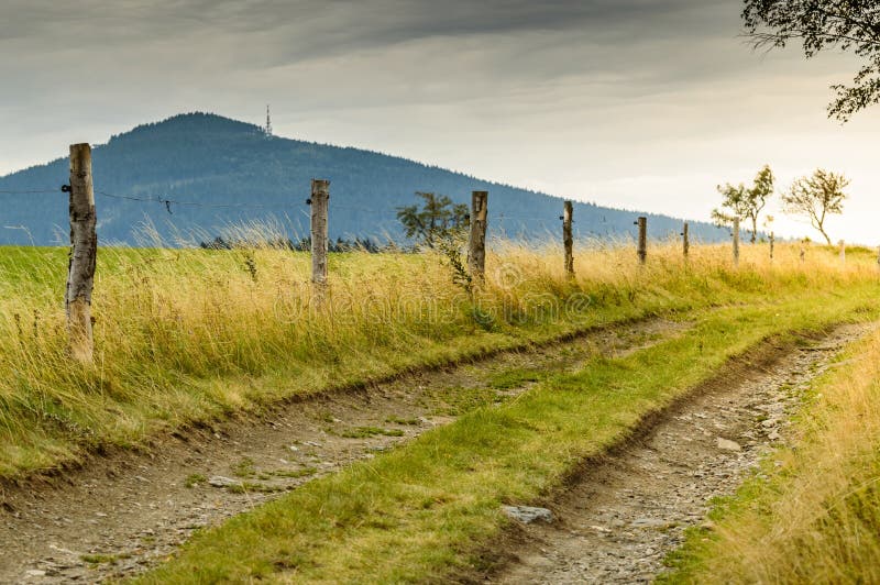 Sudetes, View from a Dirt Road on the Black Mountain Stock Photo